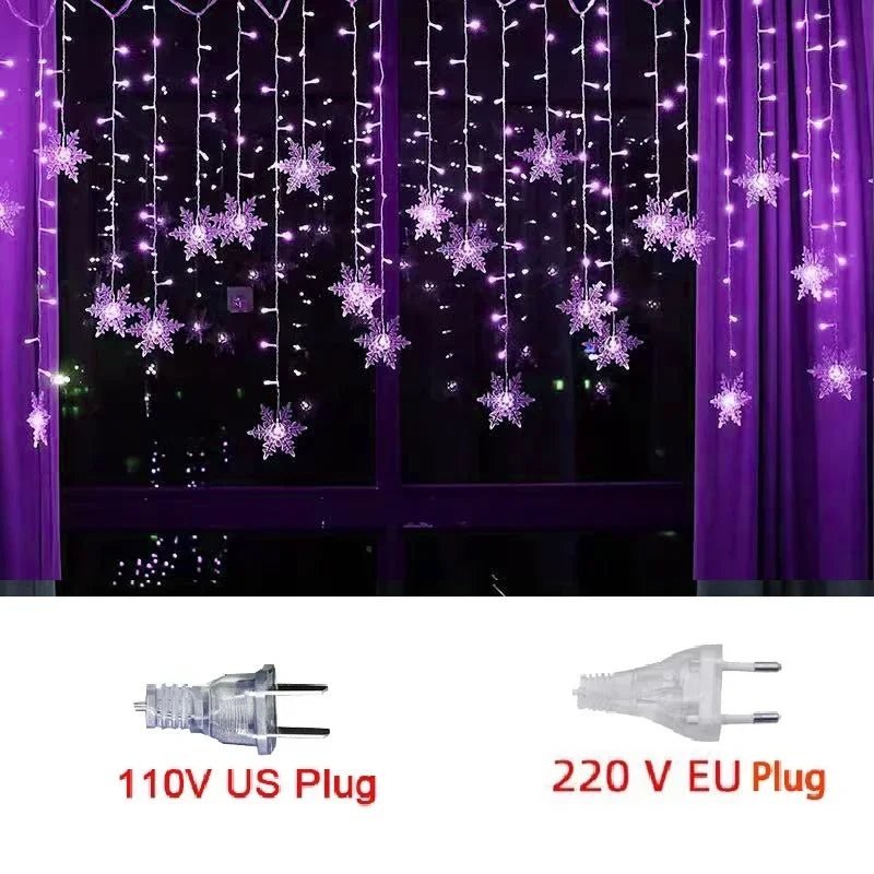 3.2M Snowflake LED Fairy Curtain Lights