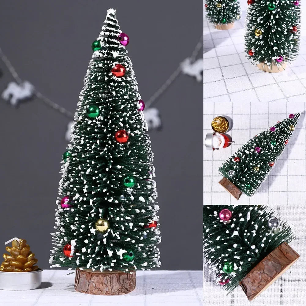 Mini Christmas Tree with Wooden Base