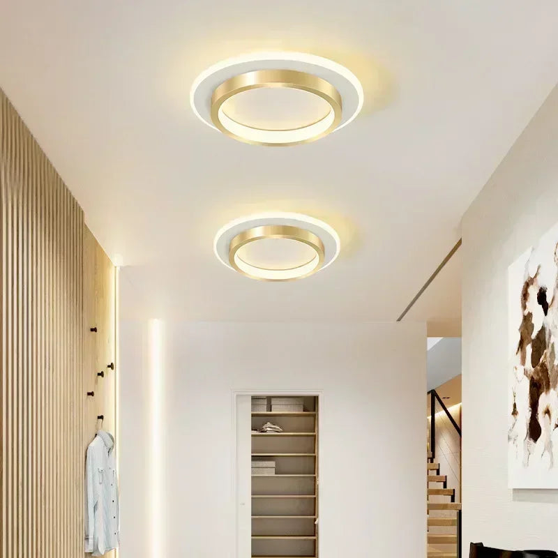 Nordic Luxury Round Copper LED Ceiling Light