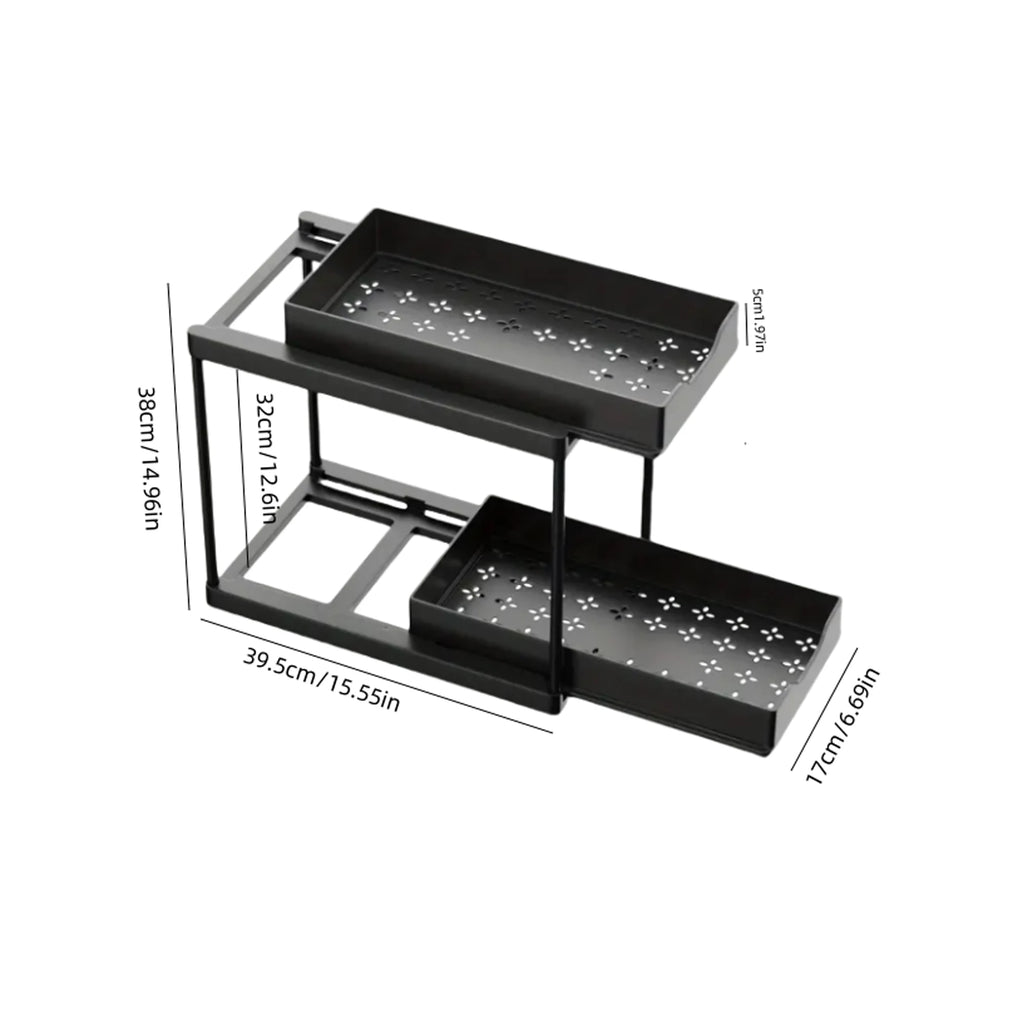 Double-Layer Pull-Out Kitchen Storage Rack