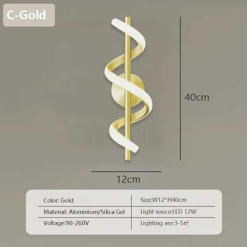 Nordic Gold Modern LED Wall Sconce