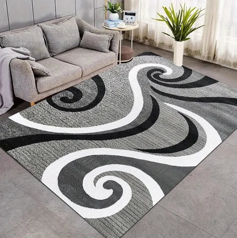 Modern Soft Line-Print Floor Mat