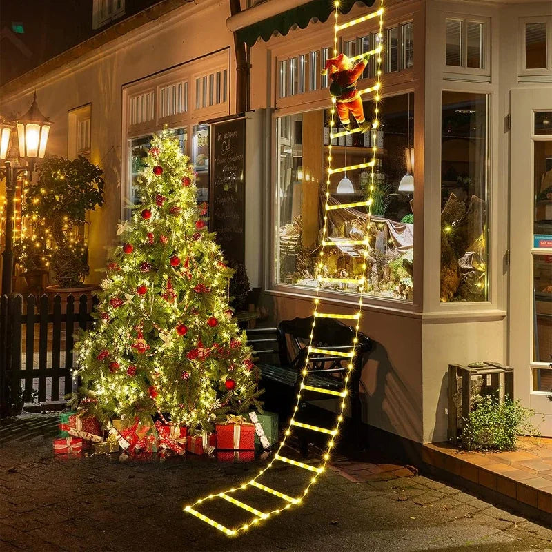 Santa Claus Climbing Ladder LED String Lights