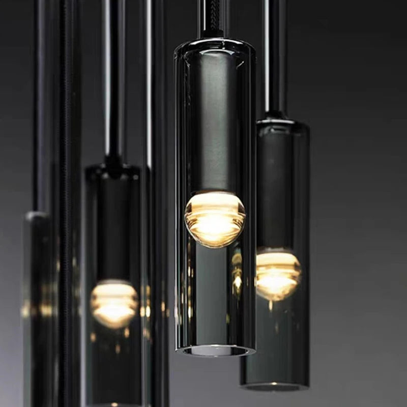 Modern Smoky Grey Glass Pendant Light