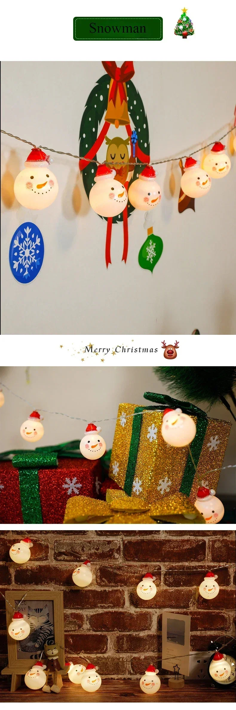 Battery LED Christmas Character Garland