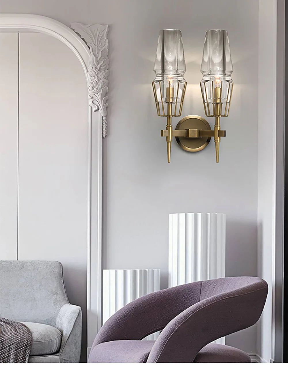 Modern Gold Crystal Wall Sconce