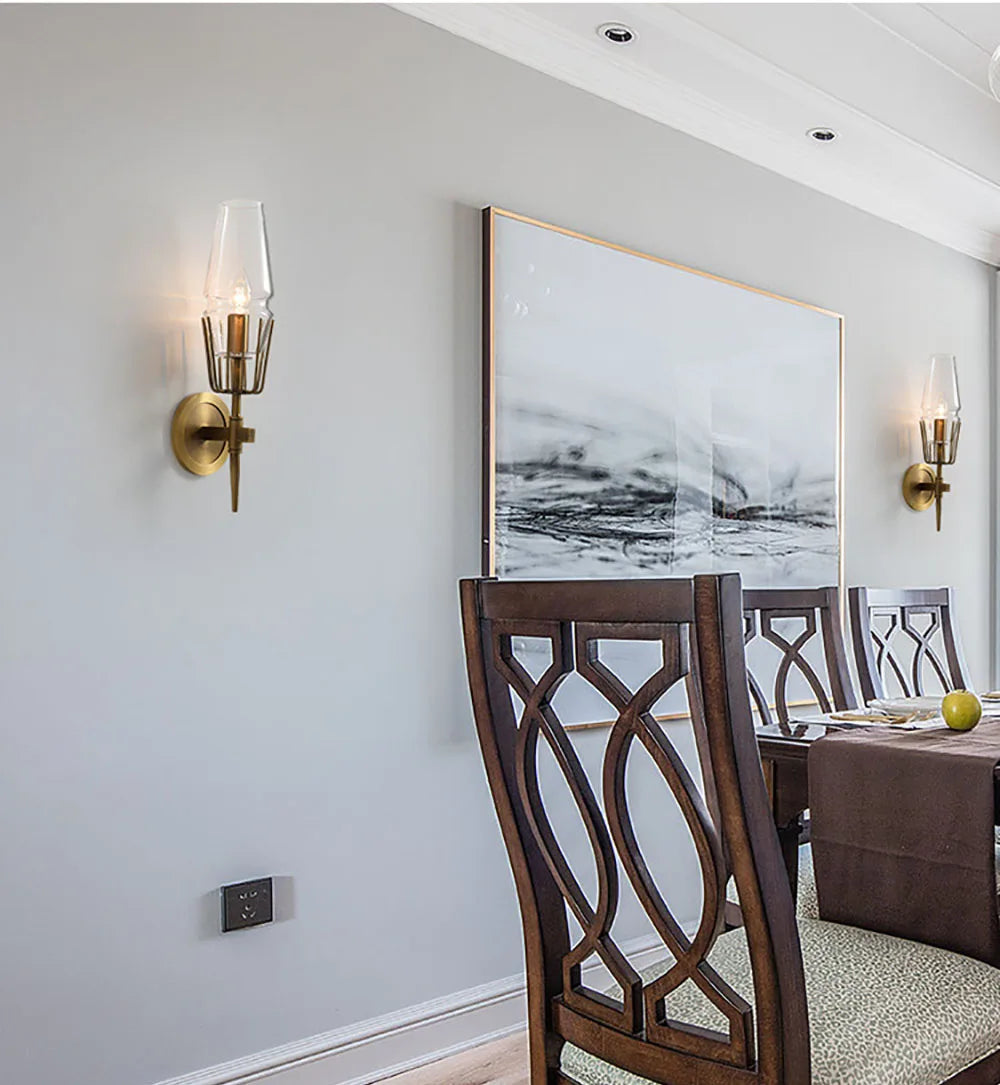 Modern Gold Crystal Wall Sconce