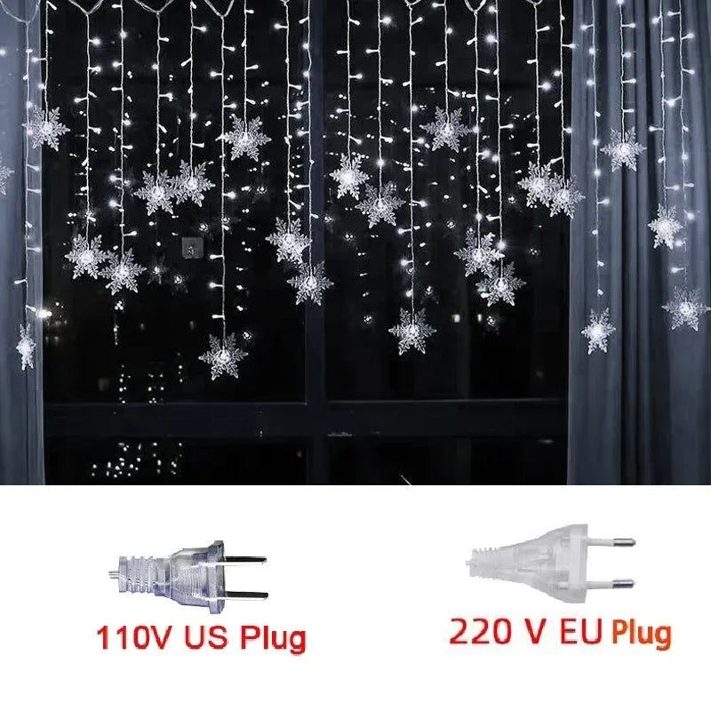3.2M Snowflake LED Fairy Curtain Lights