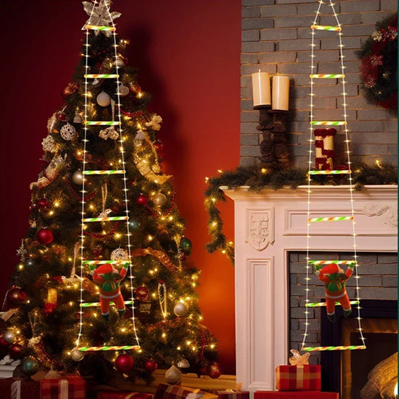 Santa Claus Climbing Ladder LED String Lights