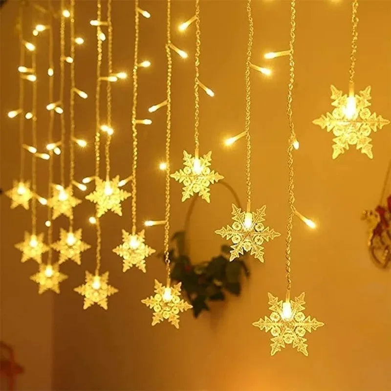 3.2M Snowflake LED Fairy Curtain Lights