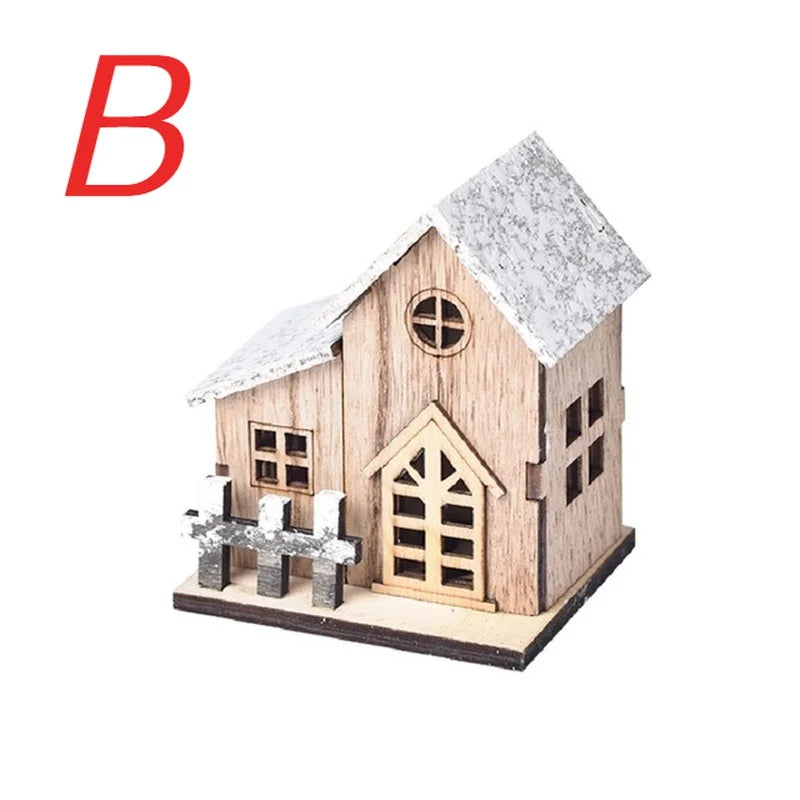 LED Wooden Christmas House Ornament