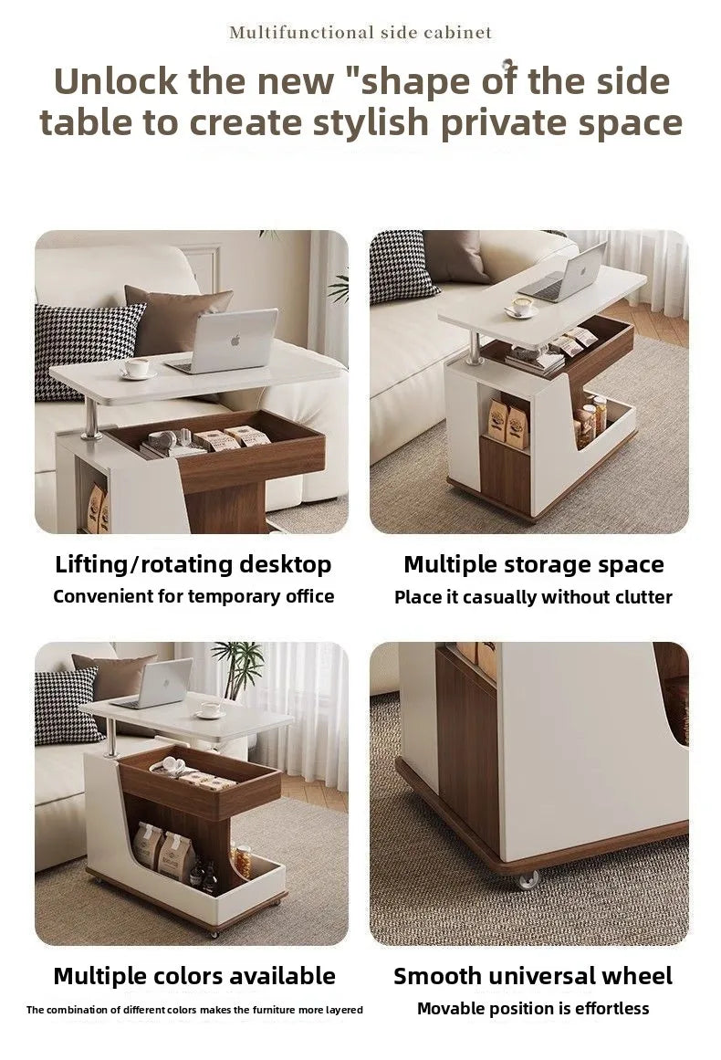 Luxury Solid Wood Slate Side Cabinet