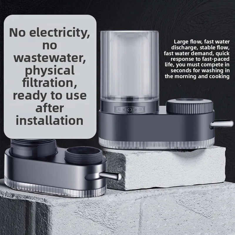 Purificador de água para torneira de cozinha doméstica com sistema de filtragem física. Tipo de purificador de água para torneira, com elemento filtrante cerâmico lavável.