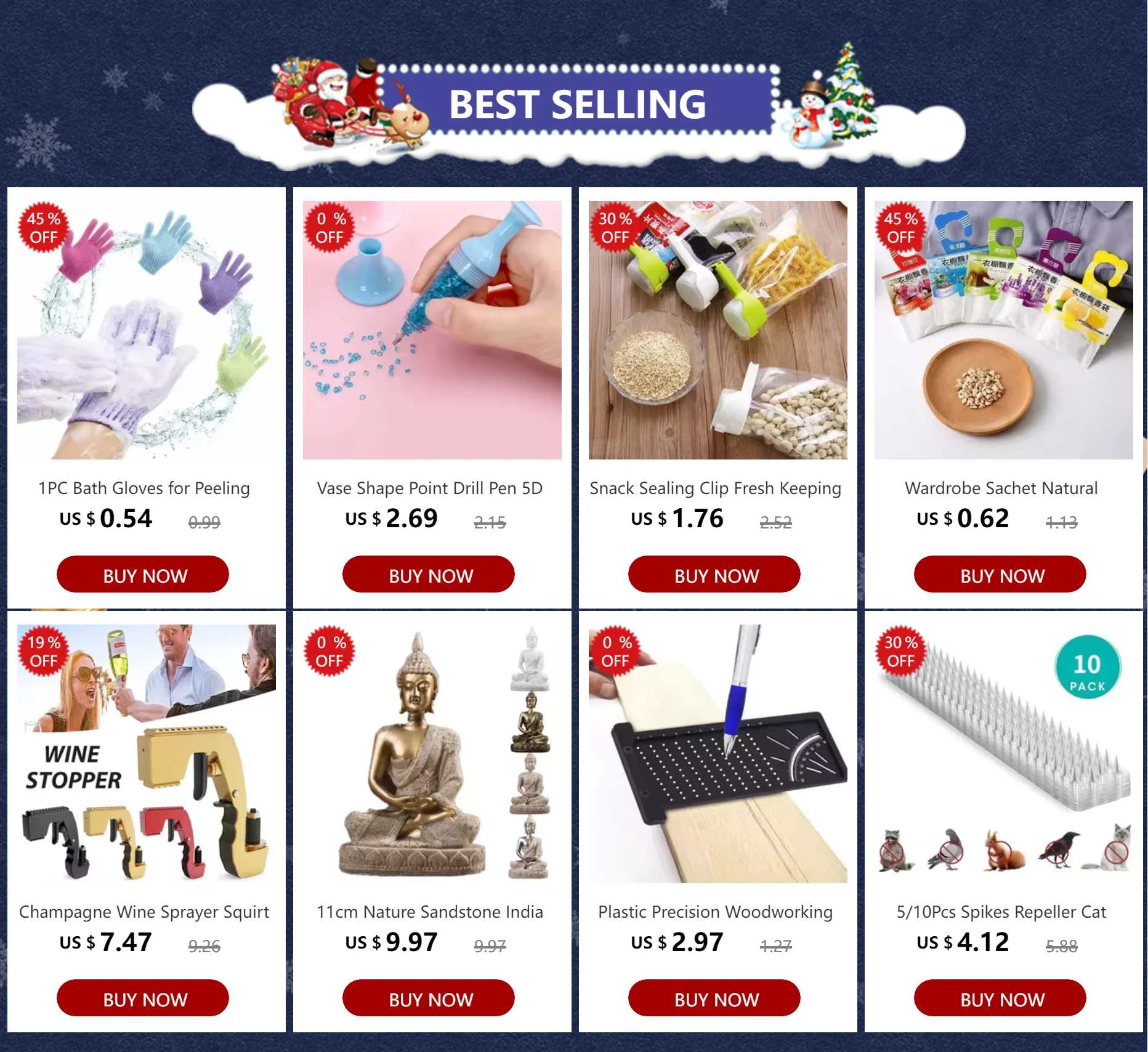 Mini Christmas Tree with Wooden Base