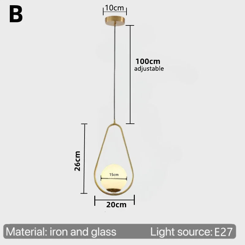 Nordic Gold Minimalist Pendant Light