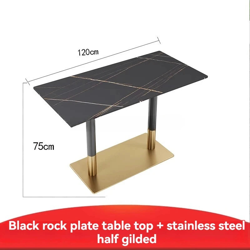 Luxury Black Marble Dining Table Set