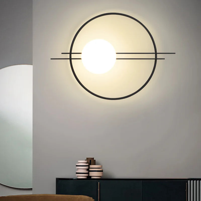 Modern Round LED Wall Sconce (Gold/Black)