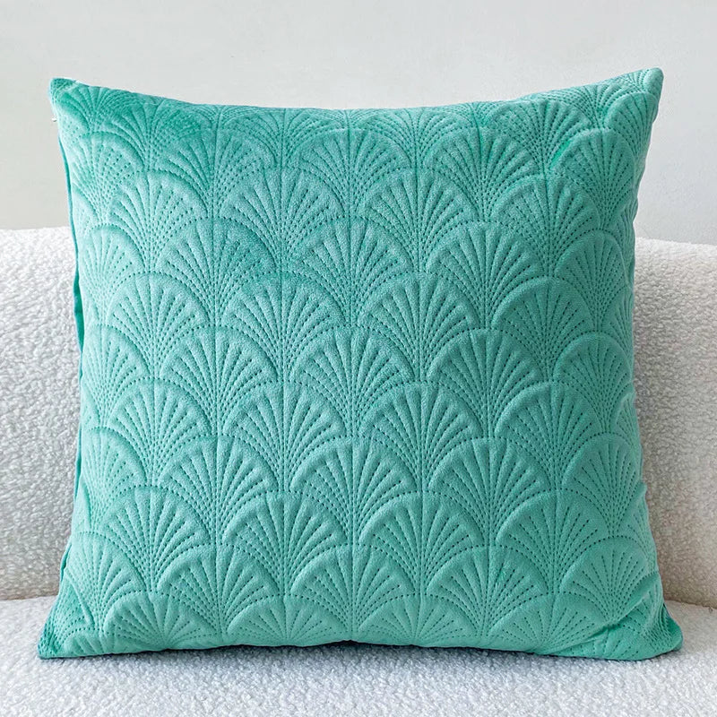 Velvet Scallop Luxury Cushion Cover (45×45cm)