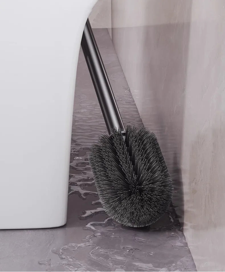 Suporte para escova de sanita, utensílio de limpeza espacial, em alumínio, para montagem na parede, com ventosa, acessório para casa de banho.