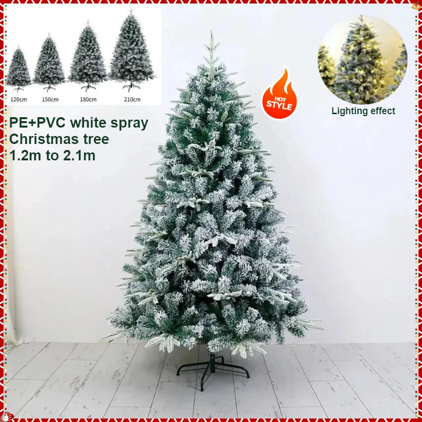 Snow-Sprayed PE+PVC Artificial Christmas Tree