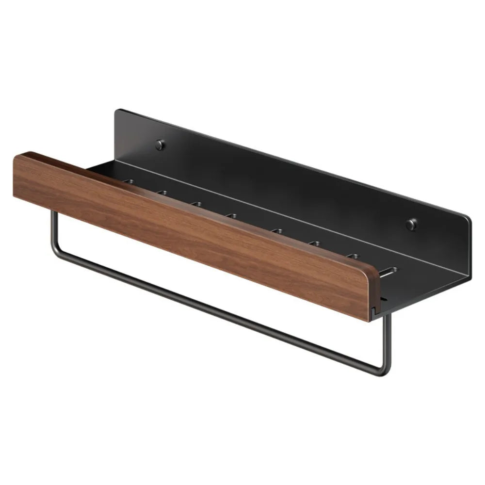 Walnut Solid Wood Bathroom Wall Shelf
