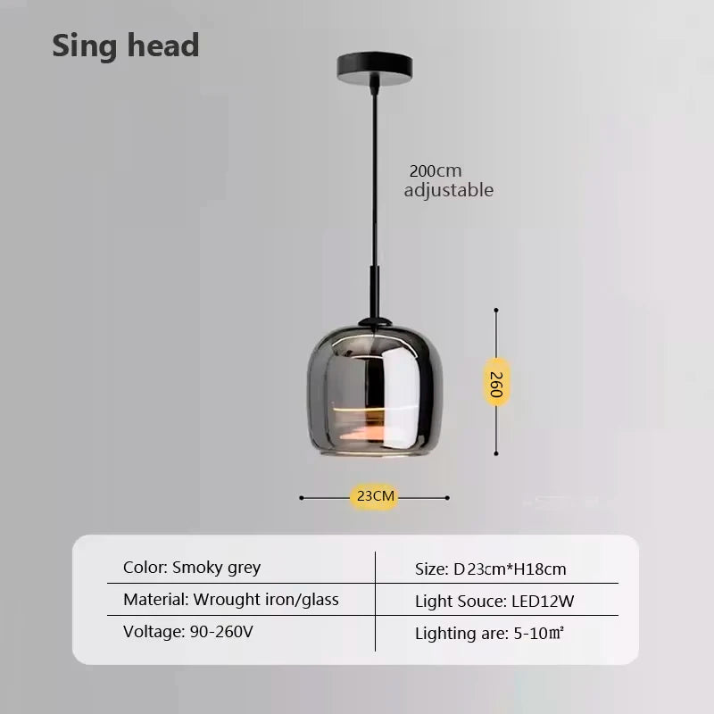Nordic Luxury Glass LED Pendant Lamp
