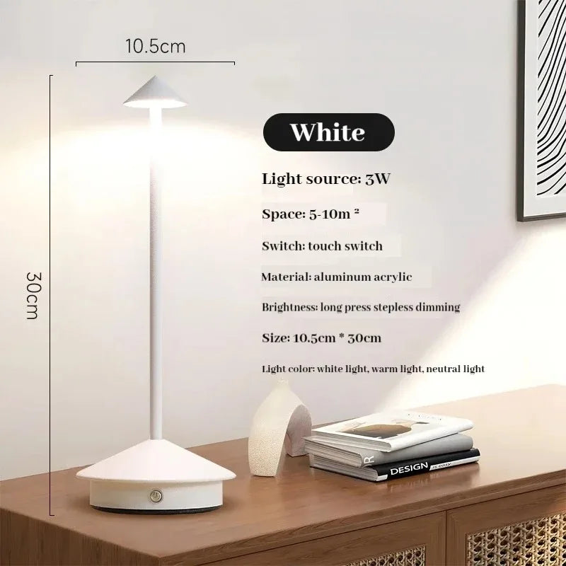 Rechargeable LED Touch Table Lamp (3 Colors)