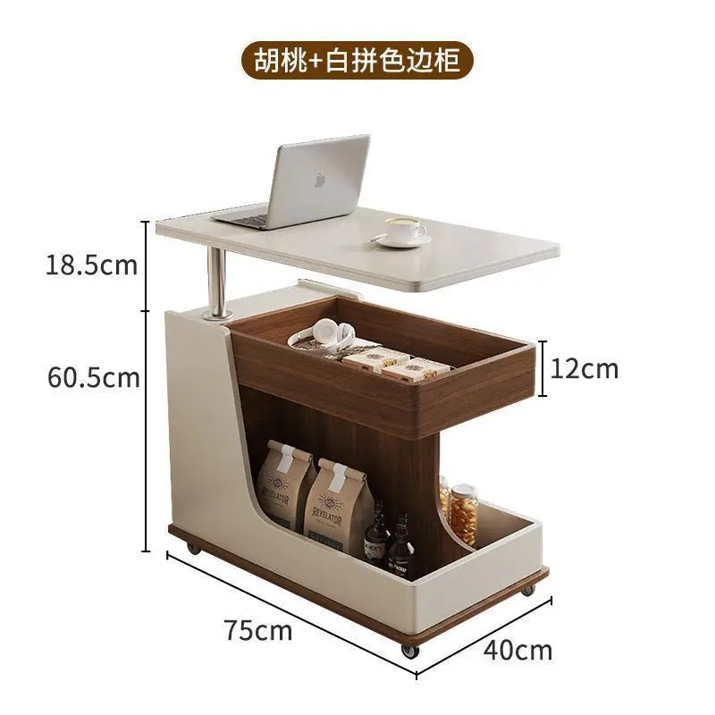 Luxury Solid Wood Slate Side Cabinet