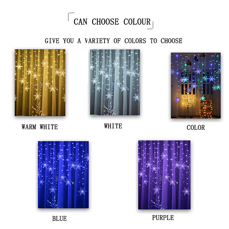 3.2M Snowflake LED Fairy Curtain Lights