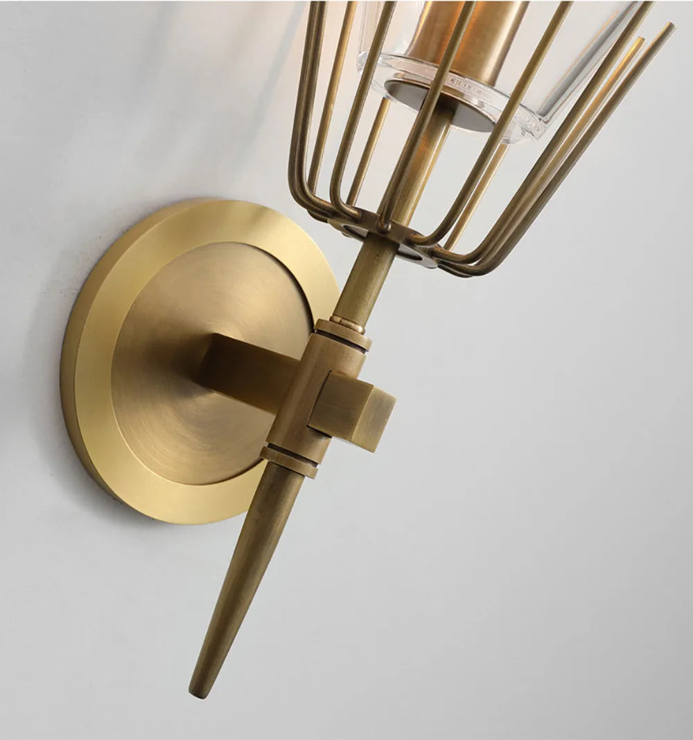 Modern Gold Crystal Wall Sconce