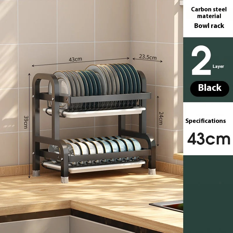 Organizador de cozinha, escorredor de pratos e taças, suporte multifuncional para utensílios domésticos, caixa organizadora para talheres e taças.