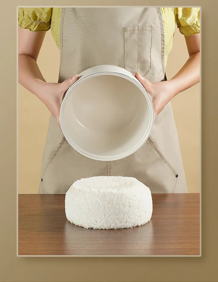 Panela elétrica digital multifuncional inteligente de 3 litros para arroz, com revestimento antiaderente e panela interior em cerâmica com separação para arroz e sopa.