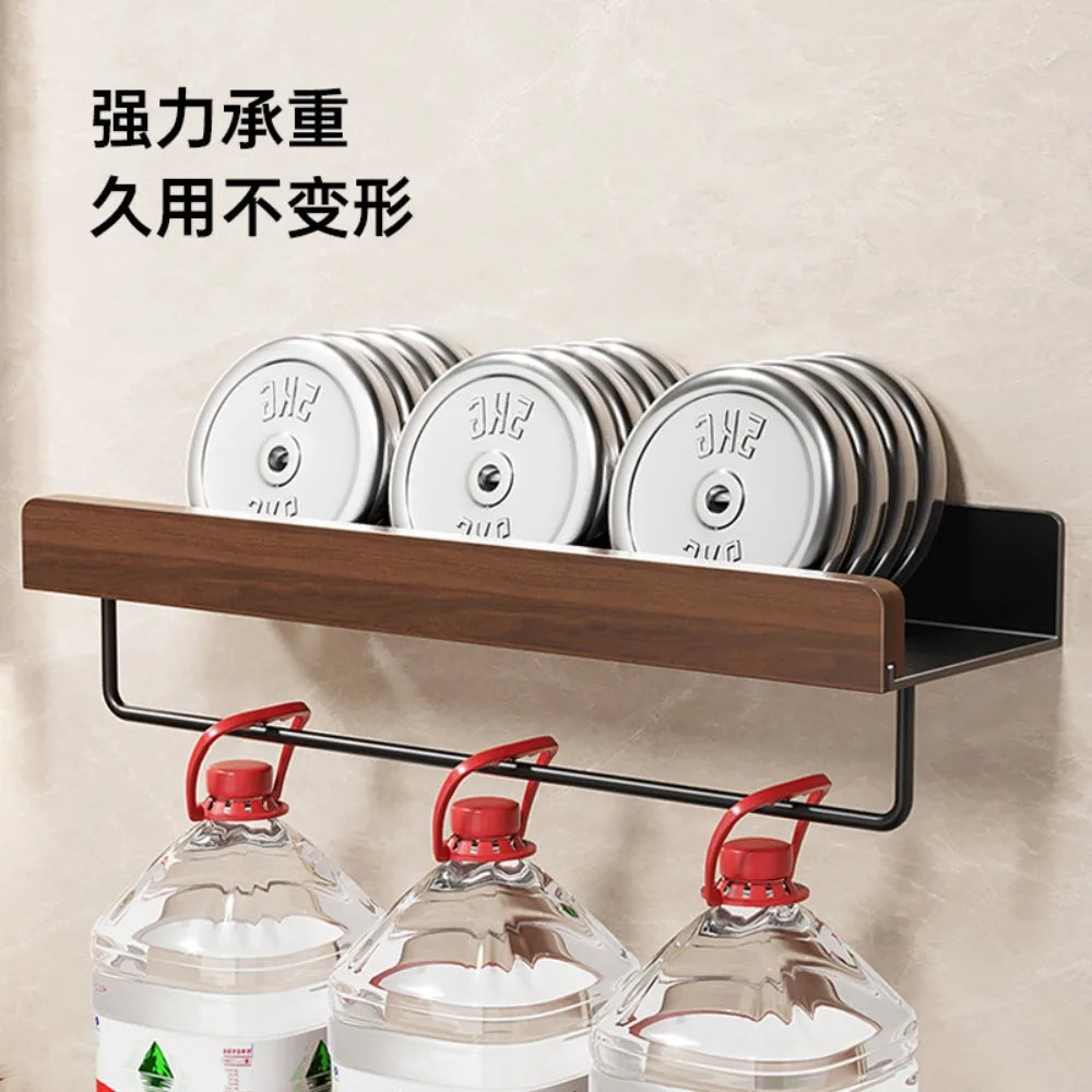 Walnut Solid Wood Bathroom Wall Shelf