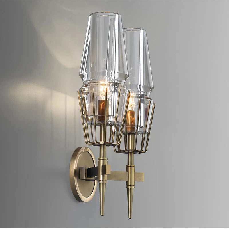 Modern Gold Crystal Wall Sconce