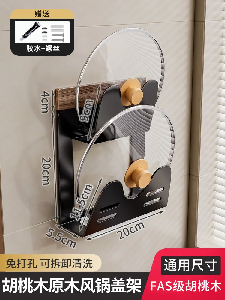 Walnut & Stainless Steel Kitchen Storage Rack