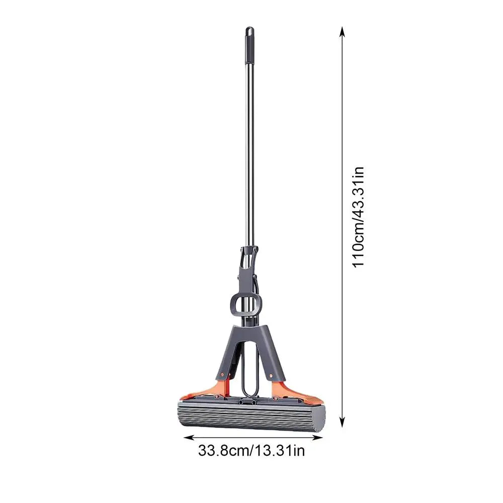 Esfregona de rolo para pavimento com esponja PVA, esfregona de esponja absorvente para uma limpeza eficiente de pavimentos de madeira, azulejos e mármore.