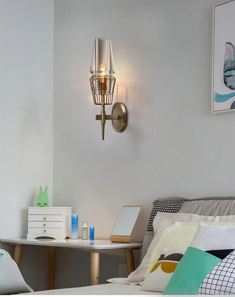 Modern Gold Crystal Wall Sconce