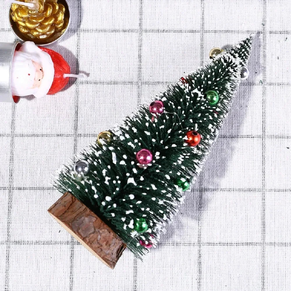 Mini Christmas Tree with Wooden Base