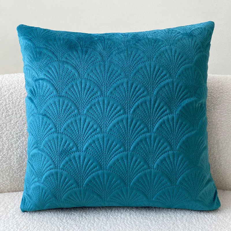 Velvet Scallop Luxury Cushion Cover (45×45cm)