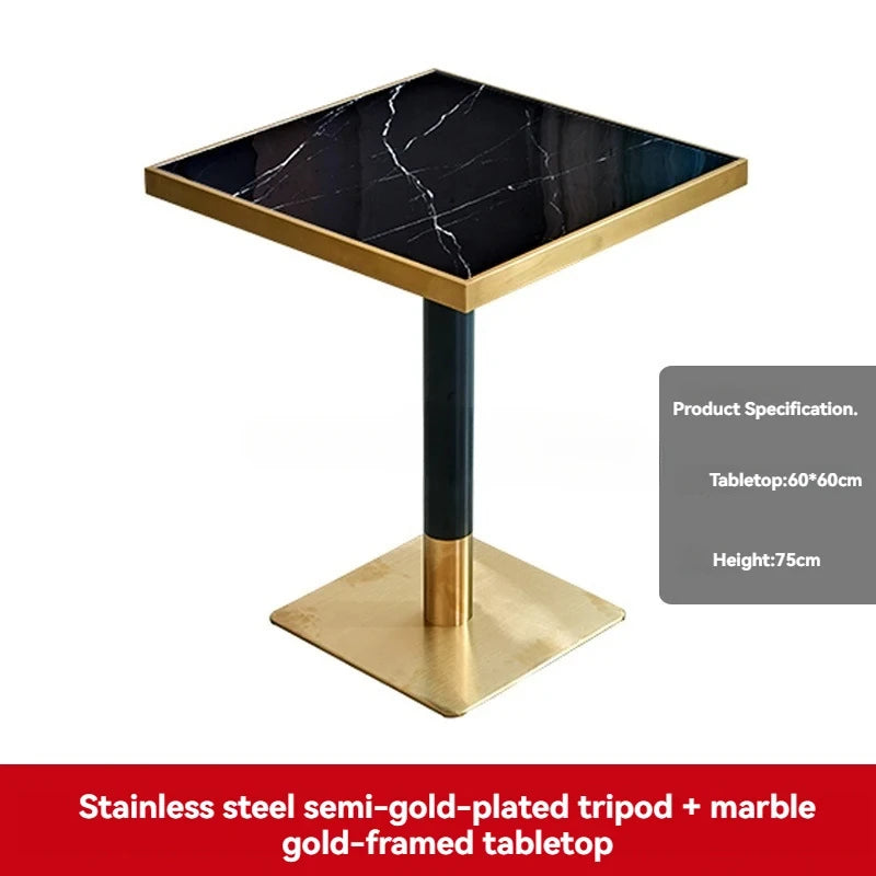 Luxury Black Marble Dining Table Set