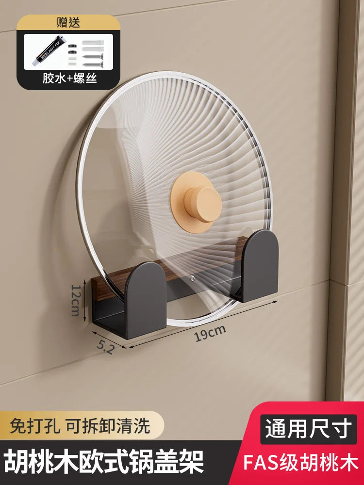 Walnut & Stainless Steel Kitchen Storage Rack