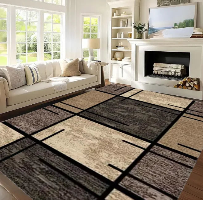 Modern Soft Line-Print Floor Mat