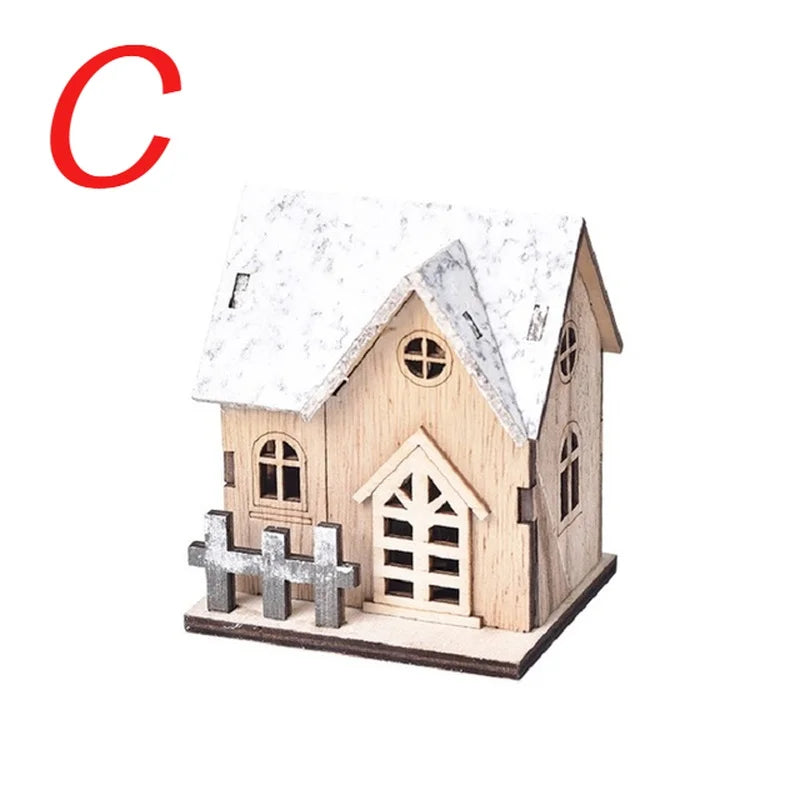 LED Wooden Christmas House Ornament