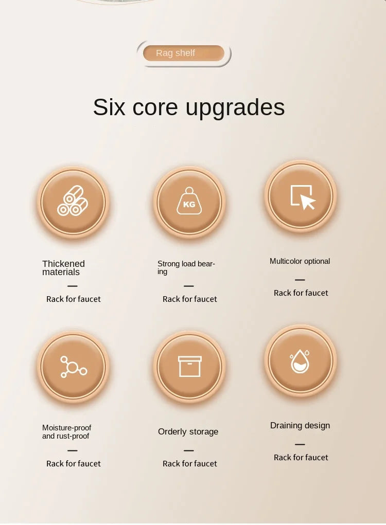 Prateleira de cozinha, escorredor de pano de limpeza, suporte para esponja de limpeza, lava-loiça de água, lava-loiça de água, artefacto de lava-loiça de água